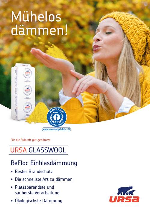 Broschüre URSA GLASSWOOL,ReFloc Einblasdämmung