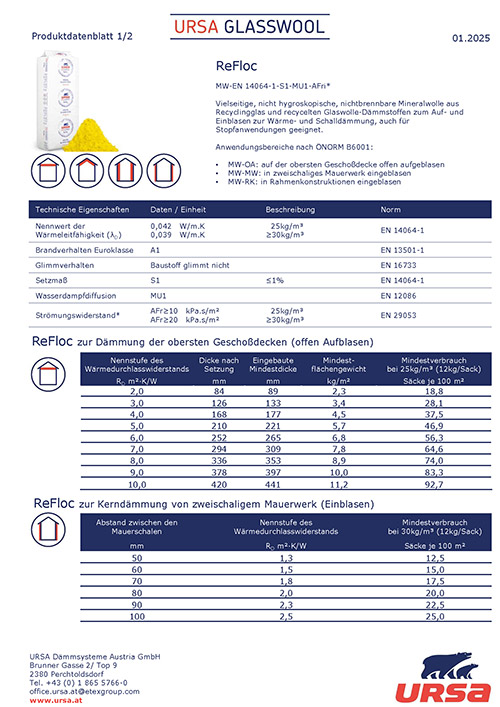 URSA - Einblasdämmung - Downloads