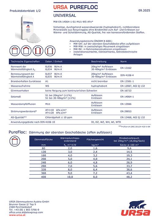 URSA - Einblasdämmung - Downloads